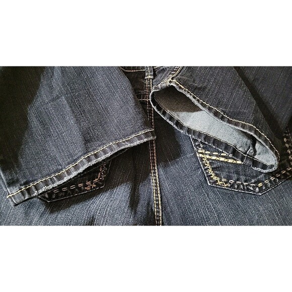 Silver Jeans Co. Aiko Slim Bootcut Mid-Rise Jeans SZ 20 / L 31 Thick Stitch Dark - Picture 6 of 11